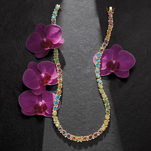 Miniatura 3 de Ross-Simons Collar de piedras preciosas de 21.80 quilates en oro de 18 quilates sobre plata esterlina, Gema, multi