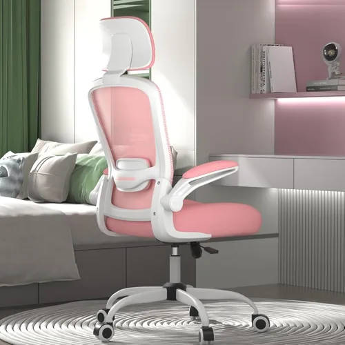 Mimoglad Silla de oficina, silla de escritorio ergonómica de respaldo alto con soporte lumbar ajustable y reposacabezas, silla giratoria con