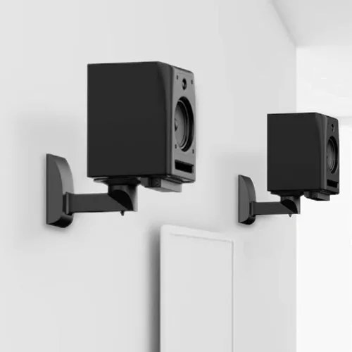 Miniatura 3 de WALI Soportes de pared para altavoces, soporte de montaje de estantería con sujeción lateral doble para altavoces de sonido envolvente grandes