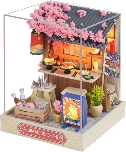 Miniatura 10 de OZJAY Kit de Casa de Muñecas en Miniatura DIY, Kit de Casa Pequeña con LED y Movimiento de Música, Kit de Casa de Muñecas de Madera DIY en Miniatura