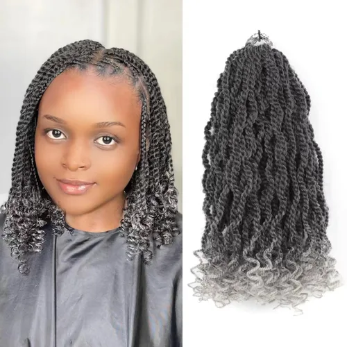 Miniatura 43 de Cabello rubio de ganchillo para mujeres negras, trenzas senegalesas onduladas de ganchillo de 12 pulgadas, trenzas kinky de ganchillo cortas 27613