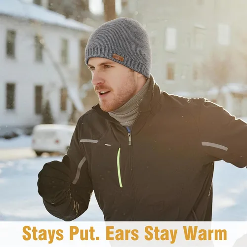 Miniatura 4 de Wmcaps Gorro de invierno con forro polar cálido, gorro de invierno de punto suave para hombres y mujeres