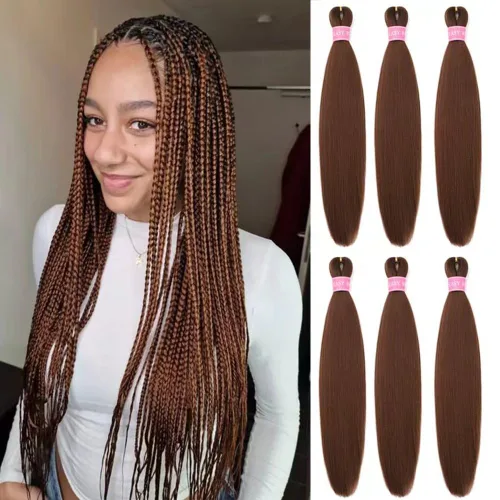 Miniatura 9 de Extensiones de pelo para trenzar, para fácil trenzado profesional, no causa comezón , fibra sintética tejida, trenzas de textura Yaki, extensiones