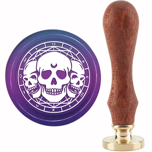 Miniatura 24 de CRASPIRE Sello de Cera de Cuervo de Halloween Sellos de Cera de Sellado de Cuervo Luna Sello de Cera Sello de Sellado de 30mm con Cabeza de Latón