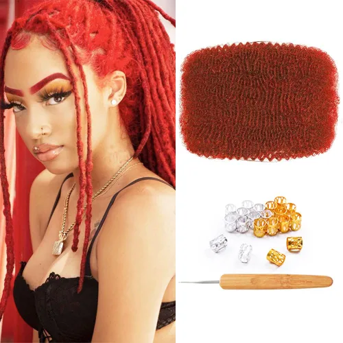 Miniatura 44 de Extensiones Loc de 10 pulgadas de grosor de cabello humano de 10 pulgadas, 10 hebras, extensiones de rastas de cabello humano para mujeres