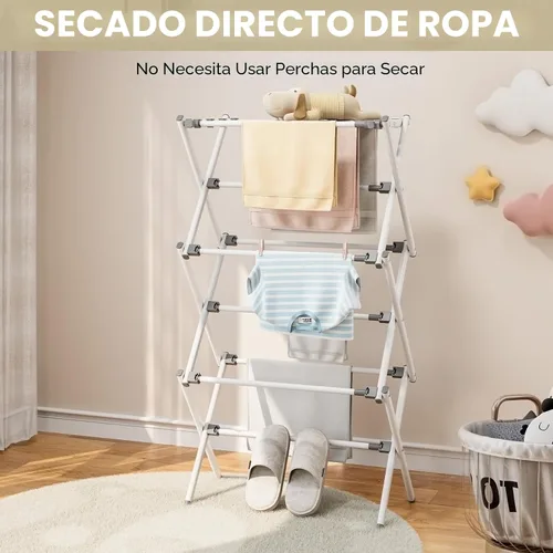 Miniatura 5 de APEXCHASER Estante de secado de ropa, plegable y extensible con tamaño ajustable (14.57 a 35.43 pulgadas de ancho), marco resistente al óxido