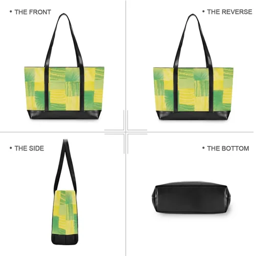 Miniatura 5 de Irregular Tie-dye in Yellowish-green Sturdy 14 inch laptop bag with zipper work tote bags for women for yoga with lunch maletin ejecutivo para mujer