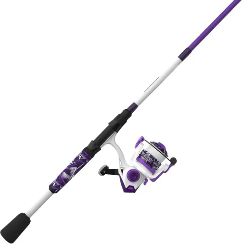 Miniatura 10 de Zebco Roam - Combo de carrete giratorio y caña de pescar, varilla de fibra de vidrio, mango cómodo dividido, perilla de mango suave al tacto, Rosa