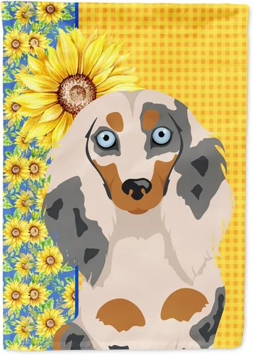Miniatura 377 de Caroline's Treasures WDK5331CHF - Bandera de verano con diseño de girasoles rojos y blancos, manga grande, para porche, para colgar en la pared