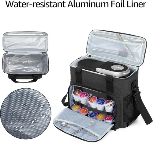 Miniatura 3 de CURMIO Bolsa de transporte para cafetera compatible con Keurig K-Mini o K-Mini Plus, bolsa de viaje para cafeteras de una sola porción para cápsulas
