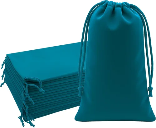 Miniatura 33 de Mandala Crafts Bolsas de terciopelo negro con cordón de 14 x 14 pulgadas, 10 bolsas grandes de terciopelo con cordón a granel para regalos de fiesta