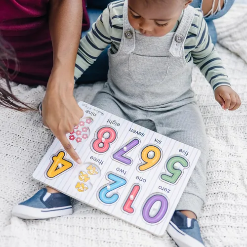 Miniatura 2 de Melissa & Doug, rompecabezas de madera con números (10 piezas)