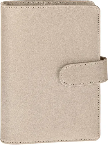 Miniatura 20 de Antner - Archivador de piel sintética con 6 anillos, para papel de tamaño A6, agenda personal con hojas sueltas y cubierta con cierre magnético, azul