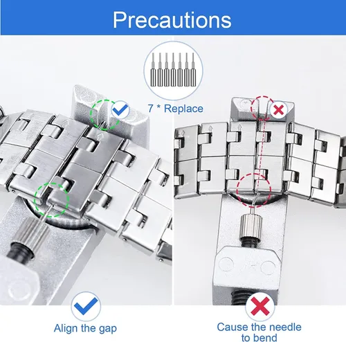 Miniatura 7 de JOREST Kit de herramientas para correa de reloj, kit de reparación para ajuste de correa de reloj, reemplazo y cambio de tamaño, con herramienta