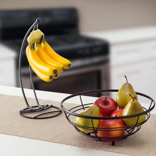 Miniatura 6 de Home Basics Soporte de acero para árbol de plátano, resistente a la corrosión, evita moretones, base circular, acabado satinado negro