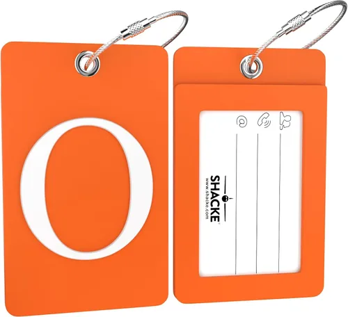 Miniatura 175 de Etiqueta de equipaje con inicial, totalmente flexible, con aro de acero inoxidable, letra G