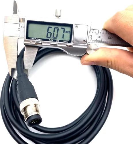 Miniatura 4 de M12 Cable conector macho de 12 pines, un código de cable de moldeo recto Sensor de aviación masculino Cable eléctrico de PVC Cable moldeado