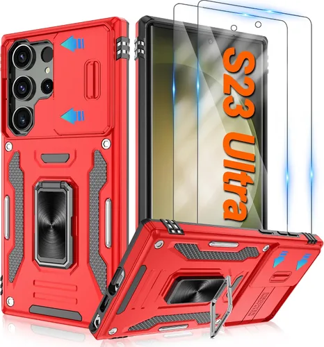 Miniatura 22 de Atump Funda para Motorola Moto G Play 2024 (4G) con [paquete de 2] protector de pantalla HD y cubierta para cámara deslizante, soporte de anillo