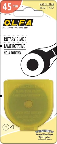 Miniatura 3 de OLFA Cuchilla de repuesto para cortador rotativo de 1.77 pulgadas, 1 hoja (RB45-1) – Cuchilla circular de acero de tungsteno para manualidades