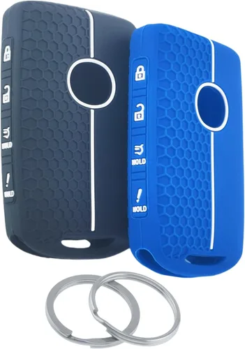 Miniatura 9 de 2 llaveros inteligentes de silicona con 4 botones para Mazda 3 6 CX-30 CX-5 CX-9 CX-9 CX-50 C-90 2024 2022 2021-2019 (negro con rojo/azul)