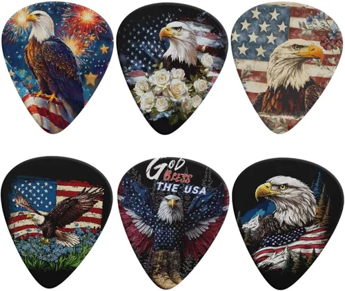 Miniatura 33 de KEIAHUAN Cool Skull - Púas de guitarra – Plectros triángulos clásicos para bajos, guitarras acústicas y eléctricas – Púas pesadas para guitarristas