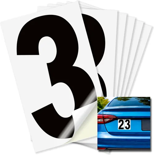 Miniatura 58 de iSYFIX Calcomanías de vinilo negro número 0 (Zero) – Paquete de 6 calcomanías de 1.5 pulgadas – Calcomanías de alta calidad, fondo reflectante