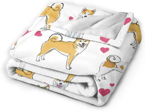 Miniatura 5 de Manta de Tiro de Perro Akita - Regalos y Decoración para Niñas, Mujeres, Niños, Adultos - Suave, Cálida y Acogedora de Vellón para Sofá, Sillón