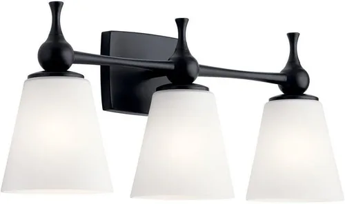 Miniatura 8 de Kichler Cosabella™ - Aplique de pared con 1 luz de 6 pulgadas con estuche grabado satinado ópalo en níquel pulido