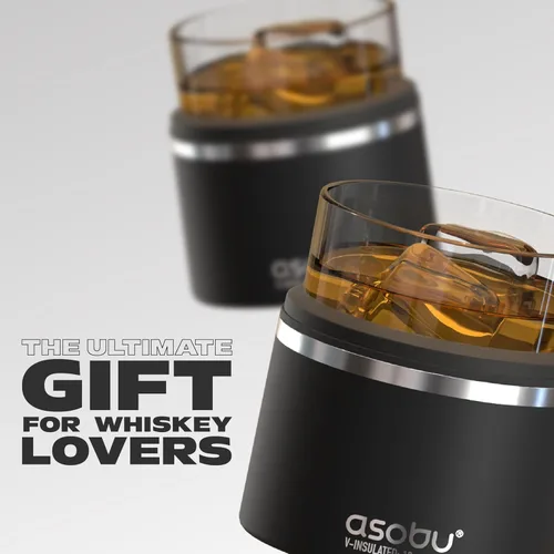 Miniatura 7 de asobu Vaso con funda para whisky, vaso de bourbon aislado con vidrio de rocas de alta calidad, sin BPA, acero inoxidable de doble pared, mantiene