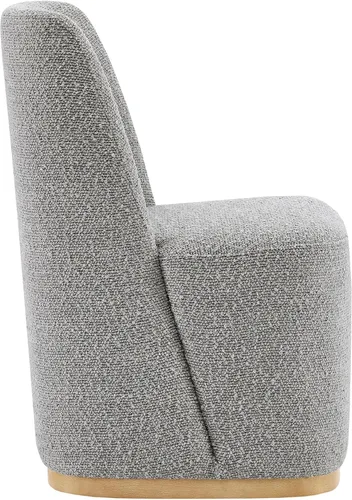 Miniatura 6 de CHITA Juego de 2 sillas de comedor tapizadas giratorias con ruedas, silla de comedor de tela moderna certificada FSC con ruedas, sillas de comedor