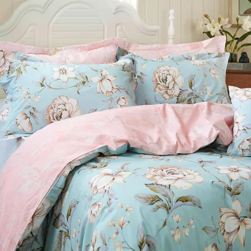 Miniatura 14 de FADFAY Juego de funda de edredón con estampado floral de roseta, juego de ropa de cama de encaje con volantes para niñas, 3 piezas, tamaño individual