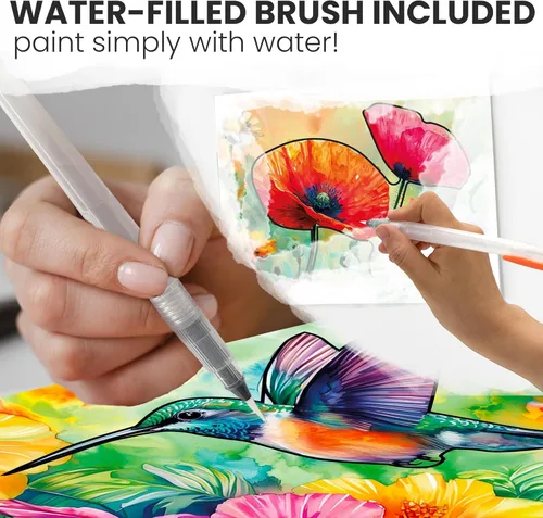Miniatura 2 de QUOKKA Reusable Water Painting Dementia Activities for Seniors – Alzheimer’s Products for Elderly – Water Doodle Set Vibrant Blooms – Activity Kits