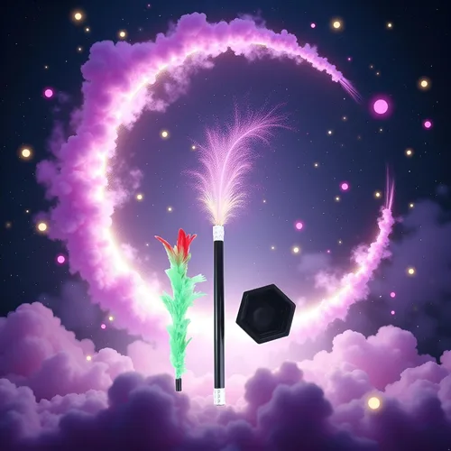 Miniatura 3 de Varita mágica negra a flor Juguetes Magia Varita Truco Magos Trucos Juguetes Primer plano Magic Flower Stick Magic Kits y accesorios