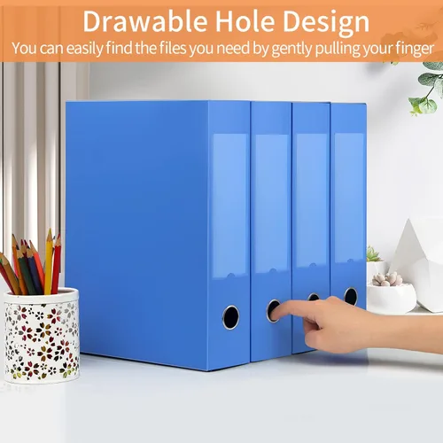 Miniatura 6 de HUA JIE Cajas de almacenamiento A4 de plástico con tapa, organizador de carpetas de archivos, caja de archivos para oficina, 12.2 x 3.0 x 9.3 in