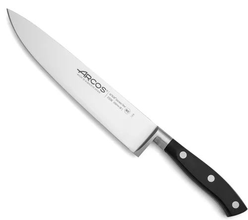 Miniatura 37 de Arcos Cuchillo forjado dentado de acero inoxidable de nitrum de 5 pulgadas y hoja de 5.118 in. Mango ergonómico POM de polioximetileno. Serie Blanco