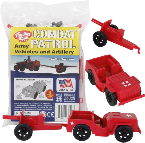 Miniatura 12 de TimMee Combat Patrol Willys & Artillery - Juego negro de 4 piezas fabricado en Estados Unidos