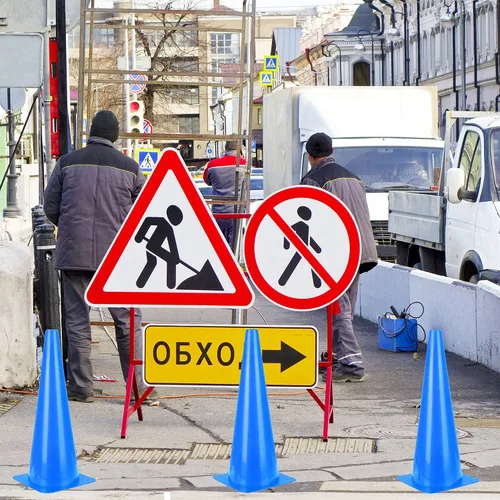 Miniatura 5 de Paquete de 5 conos de tráfico de 18 pulgadas, conos de estacionamiento de seguridad en carretera, conos marcadores de campo de agilidad para fútbol