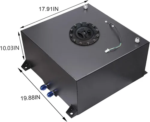 Miniatura 2 de Tanque de gas para celdas de combustible de 15 galones, de aluminio pulido con tapa y nivelador, 60L, color negro