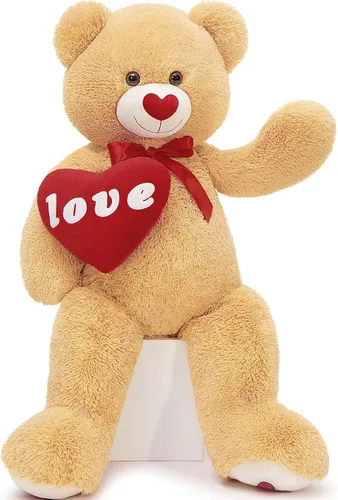 Miniatura 8 de MorisMos Oso de peluche gigante, animales de peluche grandes de 39 pulgadas con huellas grandes, osos de peluche, regalo para niños, morado