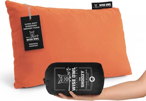 Miniatura 12 de Wise Owl Outfitters - Almohada de camping - Almohada de espuma viscoelástica para viajes en avión, senderismo, mochilero y uso al aire libre - Gris