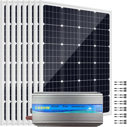Miniatura 9 de Kit de panel solar con lazo de rejilla de 480 W y 12 V con inversor: 4 paneles solares mono de 120 W + 1000 W en rejilla MPPT Smart Microinversor