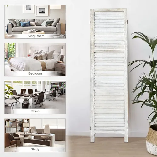 Miniatura 7 de Divisor de habitación con estantes, pantalla de privacidad, separadores de habitación y pantallas de privacidad plegables, separador de separación