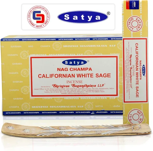 Miniatura 15 de Varillas de incienso aromático Satya Frankincense 180 g (15 g x 12 paquetes) de Satya Sai Baba Nag Champa y paquete de soporte de varillas