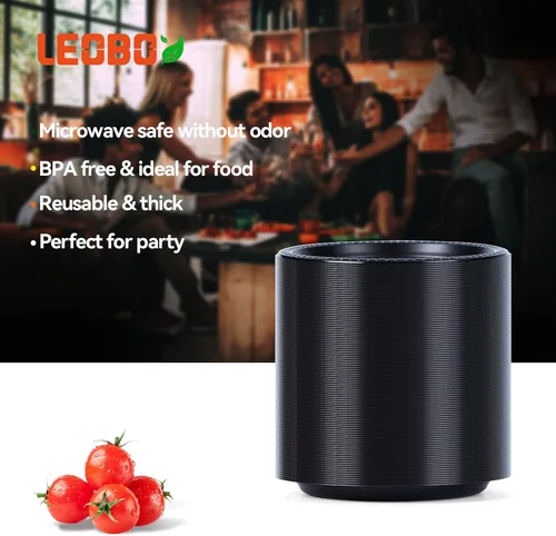 Miniatura 6 de Paquete de 150 platos de plástico negro de 9 pulgadas, envueltos retráctiles, sin prelavado BPA Free Heavy Duty Reusable & Sturdy Trays