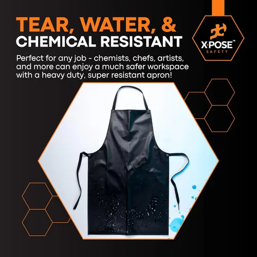 Miniatura 5 de Xpose Safety Heavy Duty Vinyl Waterproof Aprons, White - For Home, Industrial and Commercial Use - Chemical Resistant