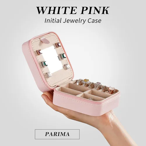 Miniatura 2 de Parima - Joyero pequeño de viaje para mujer, caja de joyería esencial para collares, anillos y aretes, organizador, regalo de Navidad para mamá