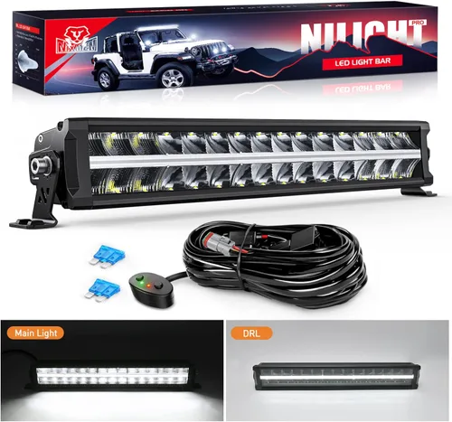 Miniatura 10 de Nilight Barra de Luz LED con DRL Ámbar de 16 Pulgadas 120W Luz Todoterreno Anti-Deslumbrante Combo Inundación Punto LED Luz de Conducción IP68