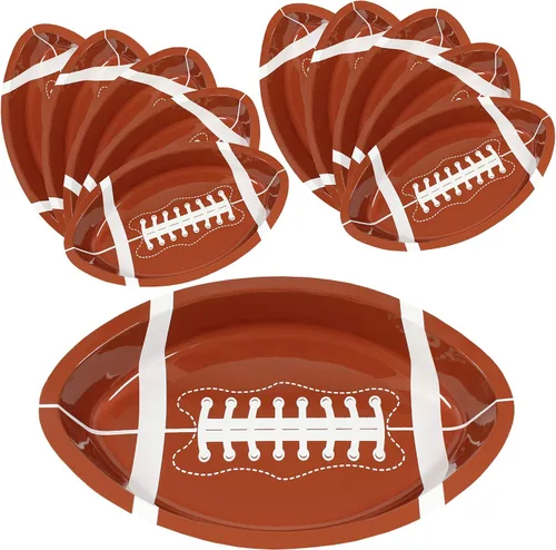 Anapoliz Bandejas de servir de fútbol | 10 bandejas de plástico para aperitivos de fútbol | Juego de fútbol | Plato para servir fiesta de portón