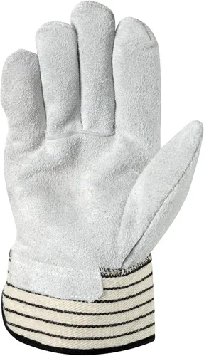 Miniatura 2 de Wells Lamont Guantes de trabajo de palma de cuero resistente para hombre con puño de seguridad, talla L (4000)