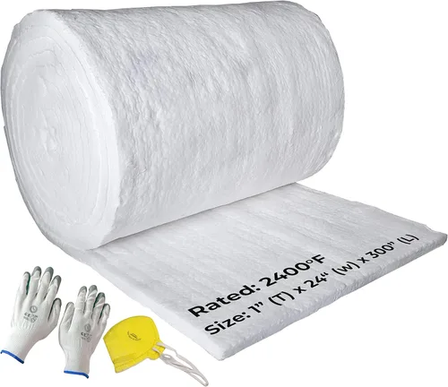 Miniatura 13 de SIMOND STORE Manta aislante de fibra de cerámica, 1 pulgada de grosor x 24 x 150 pulgadas, 8 # 2400 F, aislamiento de alta temperatura para estufa